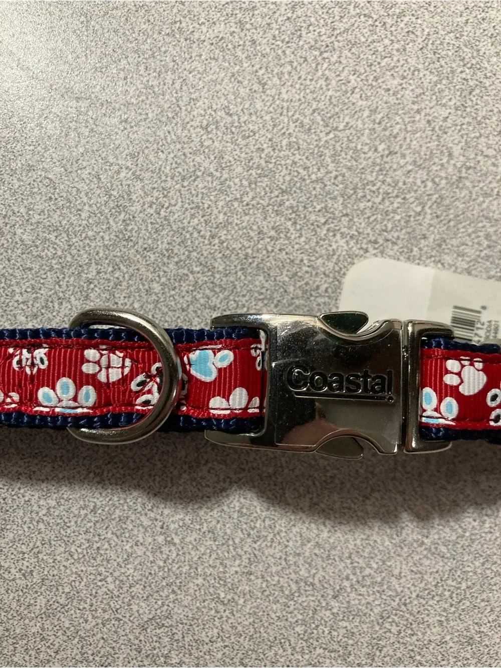 Dog Collar Adjustable Red With Paw Prints By Pet Attire NWT